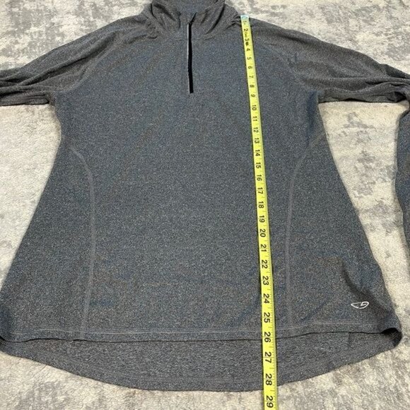 C9 Champion Duodry Heathered Gray Half Zip Long Sleeve Running Track Top Sz M - Picture 6 of 11